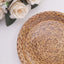 25-Pack Paper 9" Round Dinner Plates Natural with Woven Rattan Print - Rustic Farmhouse Disposable 300GSM Party Plates for Country Chic Celebrations