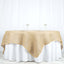 Burlap 90"x90" Table Overlay Square Tablecloth Natural - Rustic Design for Vintage Celebrations