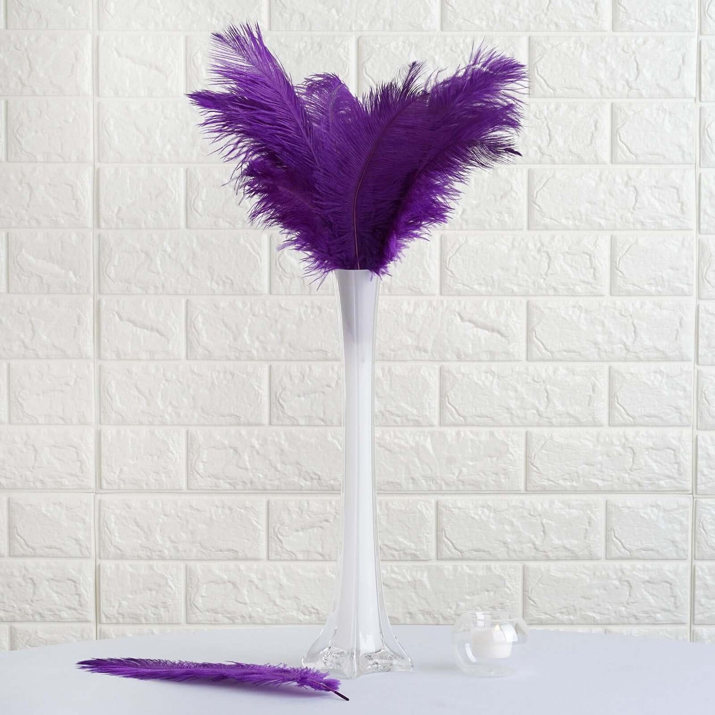 12 Pack 13"-15" Purple Natural Plume Real Ostrich Feathers, DIY Centerpiece Fillers