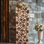 36" Natural Wooden Slices Pillar Prop Pedestal Stand, Rustic Farmhouse Wood Riser Rectangular Plant Stand