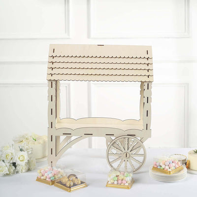 Mini Wooden Dessert Display Candy Cart Sweet Stall Design Natural - Tabletop Cupcake Stand 25"