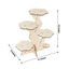 5-Tier Wooden Cake Stand Natural Tree Tower Design with Laser Cut Details - Rustic Cupcake Dessert Display 19" Tall