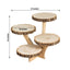 4-Tier Wooden Cupcake Stand Farmhouse Style Natural Wood Slice Design - Rustic Dessert Display Cake Holder 15" Tall
