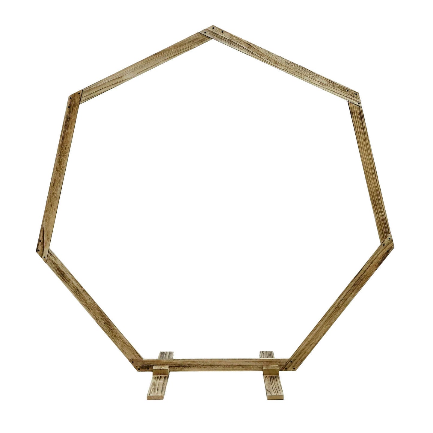 7ft Wooden Wedding Arch, Heptagonal Rustic Photography Backdrop Stand