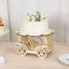 Wooden Wedding Cake Stand Carriage Shape Natural with Laser Cut Design - Round Cupcake Holder Display Plate 12"