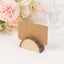 Set of 10 Wood Place Card Holders Rustic Semicircle Design Natural with Brown Paper - Wedding Table Number Display 2.5"