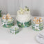 Set of 4 Cardstock Round Nesting Gift Boxes Greenery Theme Design - Decorative Heavy Duty Stackable Keepsake Boxes With Lids for Presents Storage & Pedestal Stand 5",7",8",9"