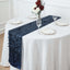 Taffeta Fabric 12"x108" Table Runner Navy Blue - 3D Leaf Petal Design