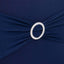 Spandex Chair Cover with Silver Rhinestone Buckled Sash Band Navy Blue - Stretch Fitted Slipcover