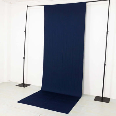 Navy Blue 4-Way Stretch Spandex Event Curtain Drapes Wrinkle Free Backdrop Event Panel with Rod Pockets - 5ftx14ft