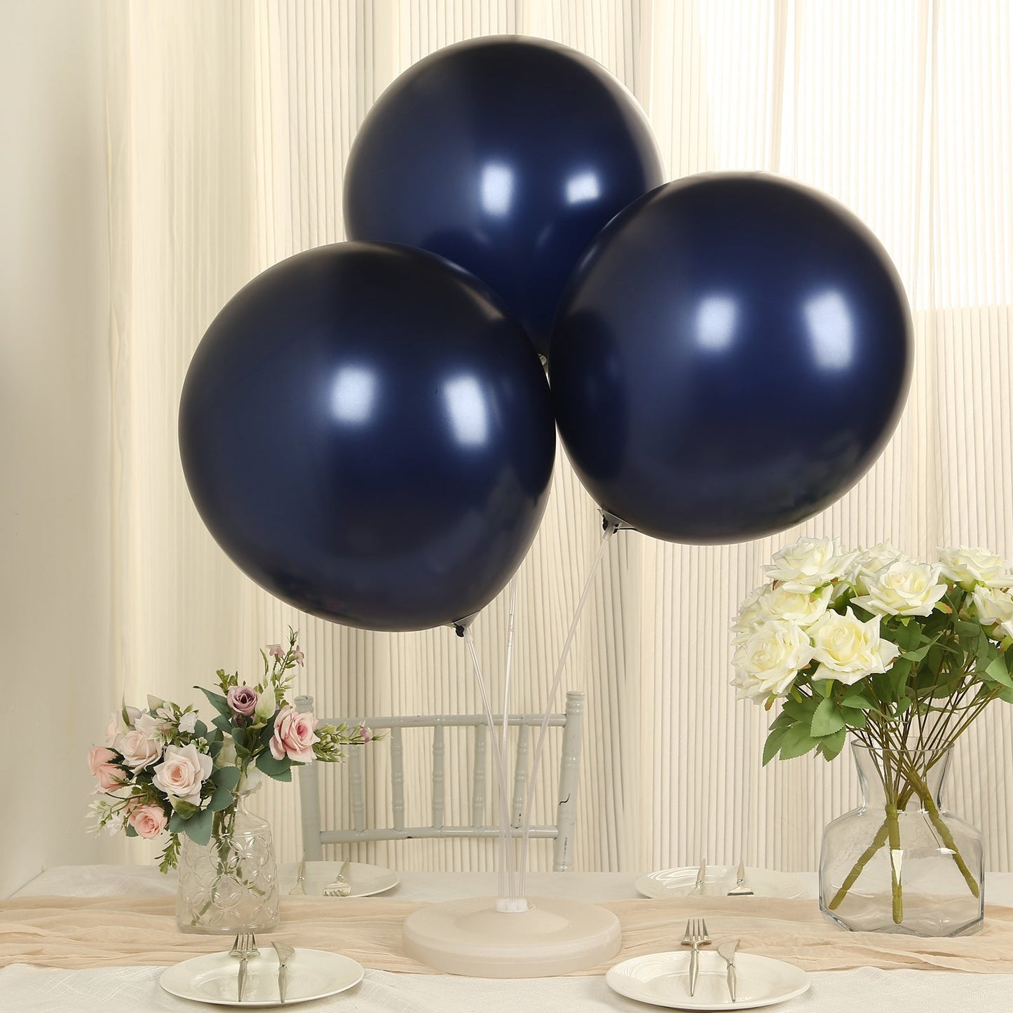 10 Pack Navy Blue Biodegradable Balloons, 18" Thickened Extra Strong Eco-friendly Latex Helium Party Balloons