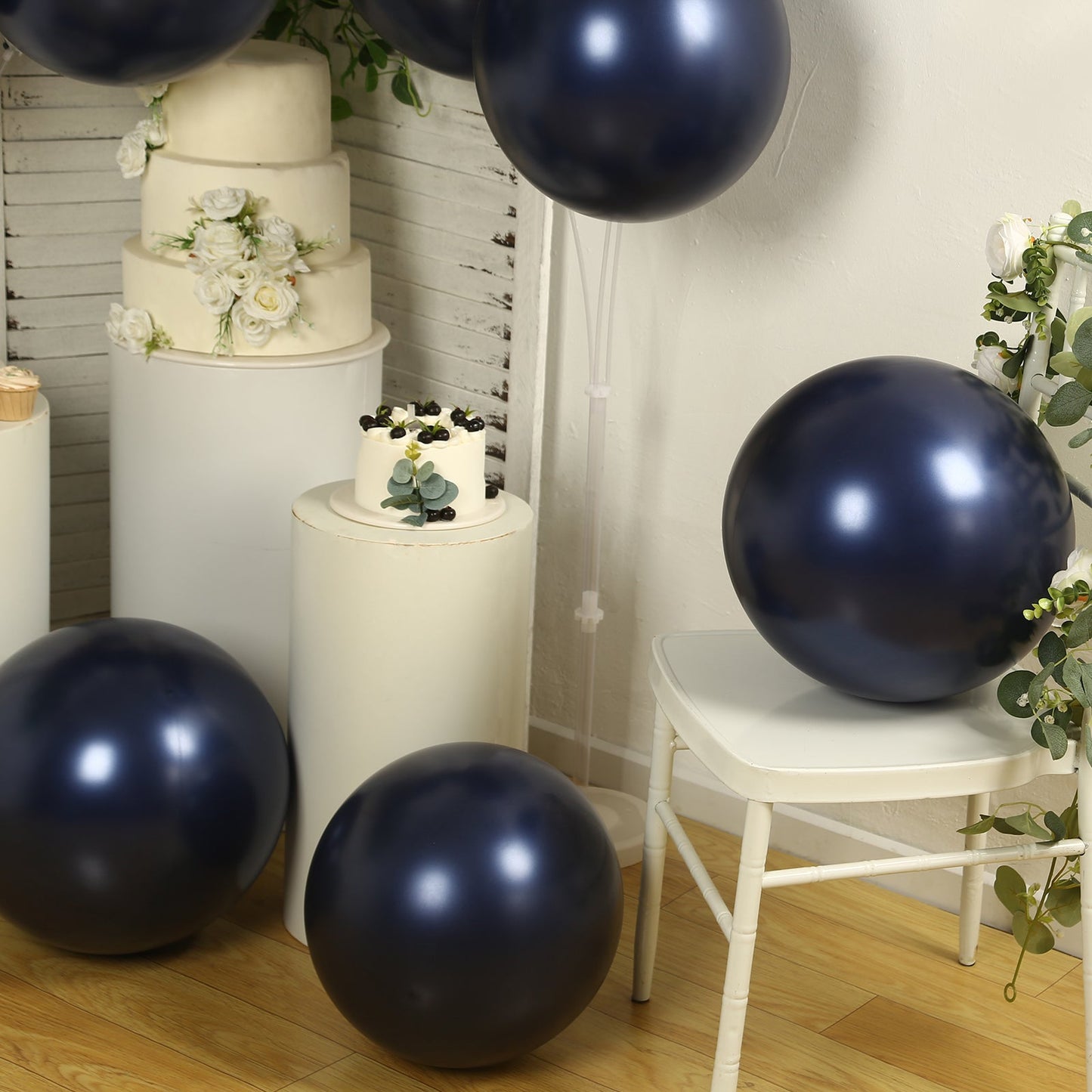 10 Pack Navy Blue Biodegradable Balloons, 18" Thickened Extra Strong Eco-friendly Latex Helium Party Balloons