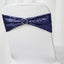 5 Pack Sequin Spandex Chair Sashes Navy Blue - Stretch Chair Bands 6"x15"