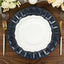 6-Pack Plastic Round Charger Plates 13" in Navy Blue with Bejeweled Rim, Luxe Decorative Dinner Party Charger Tableware