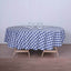Polyester 108" Round Tablecloth White/Navy Blue - Checkered Buffalo Plaid Table Cover