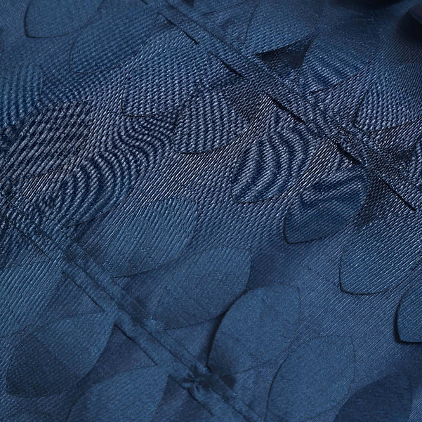 Taffeta 54"x54" Table Overlay Square Tablecloth Navy Blue 3D Leaf Petal Table Cover