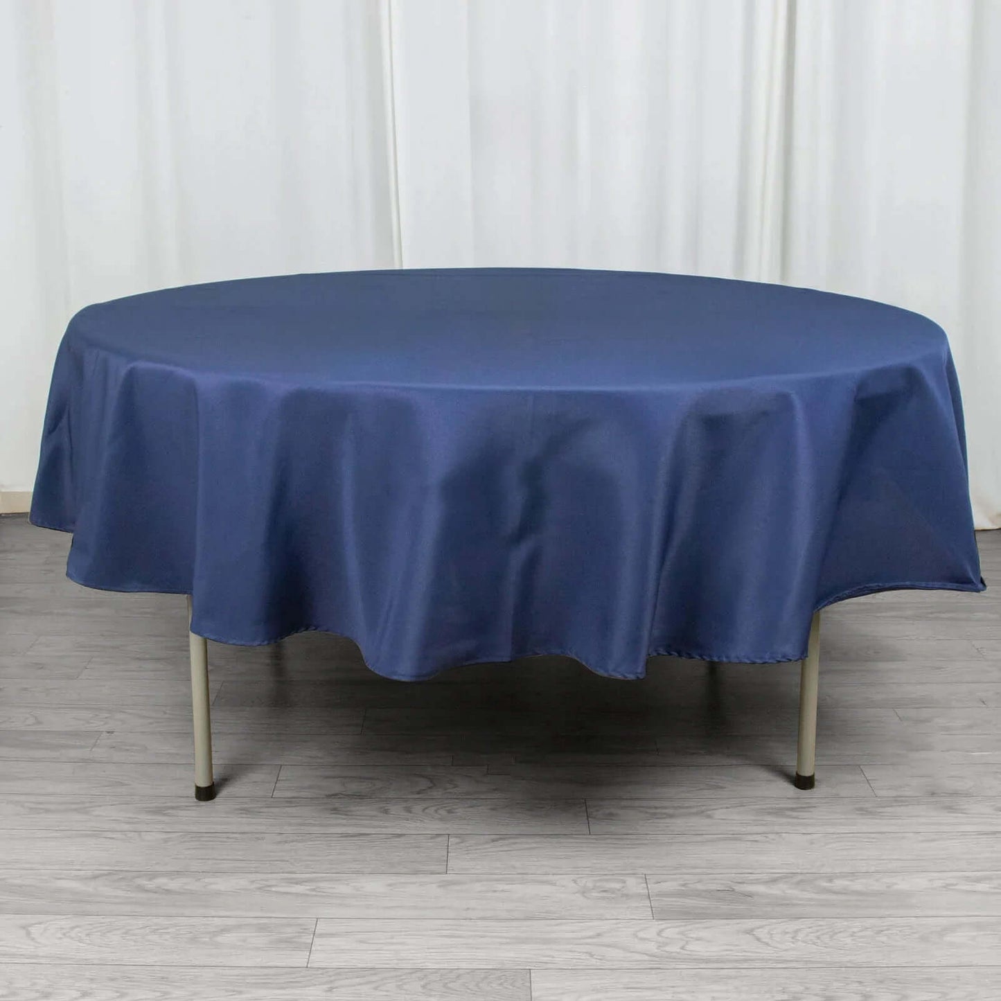 Premium Polyester 90" Round Tablecloth Navy Blue - Stain and Wrinkle-Resistant Design with 220GSM Thickness Table Cover