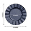 10-Pack Plastic 9" Round Dinner Plates in Navy Blue Ruffled Rim with Gold Edging - Sturdy Disposable Dinnerware