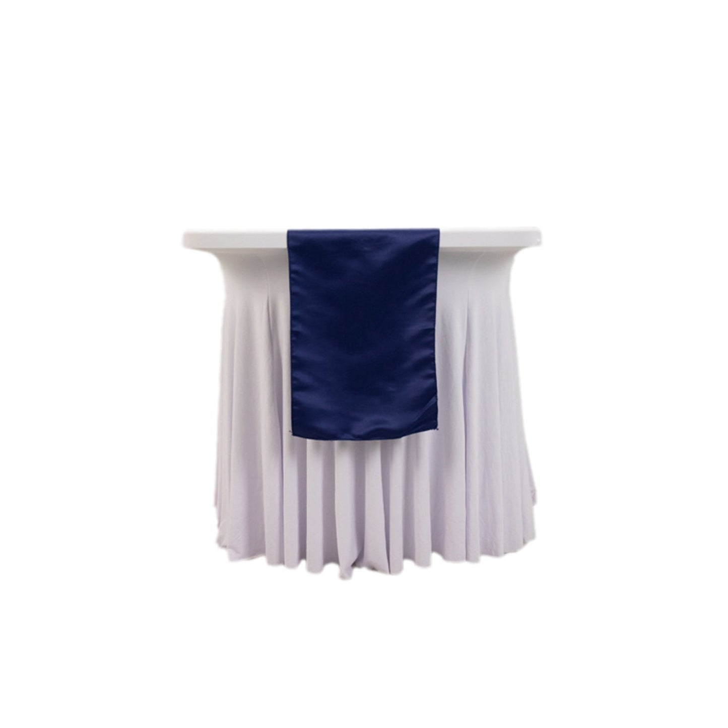 Lamour Satin 12"x108" Table Runner Navy Blue - Smooth & Lustrous Finish
