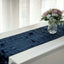 Taffeta Fabric 12"x108" Table Runner Navy Blue - 3D Leaf Petal Design