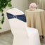 5 Pack Metallic Spandex Chair Sashes Navy Blue - Stretch Fit Chair Bands With Round Diamond Buckles