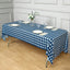 5-Pack Plastic Table Covers Navy Blue Checkered Rectangle - Durable PVC Disposable Covers for Events 54"x108"