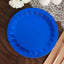 25-Pack Paper 9" Round Dinner Plates in Royal Blue with Geometric Prism Rim - Disposable 400GSM Party Plates