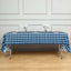 5-Pack Plastic Table Covers Navy Blue Checkered Rectangle - Durable PVC Disposable Covers for Events 54"x108"