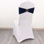 5 Pack Spandex Chair Sashes Navy Blue with Gold Rhinestone Buckles - Reusable Four-Way Stretch Sash Bands 5"x14"