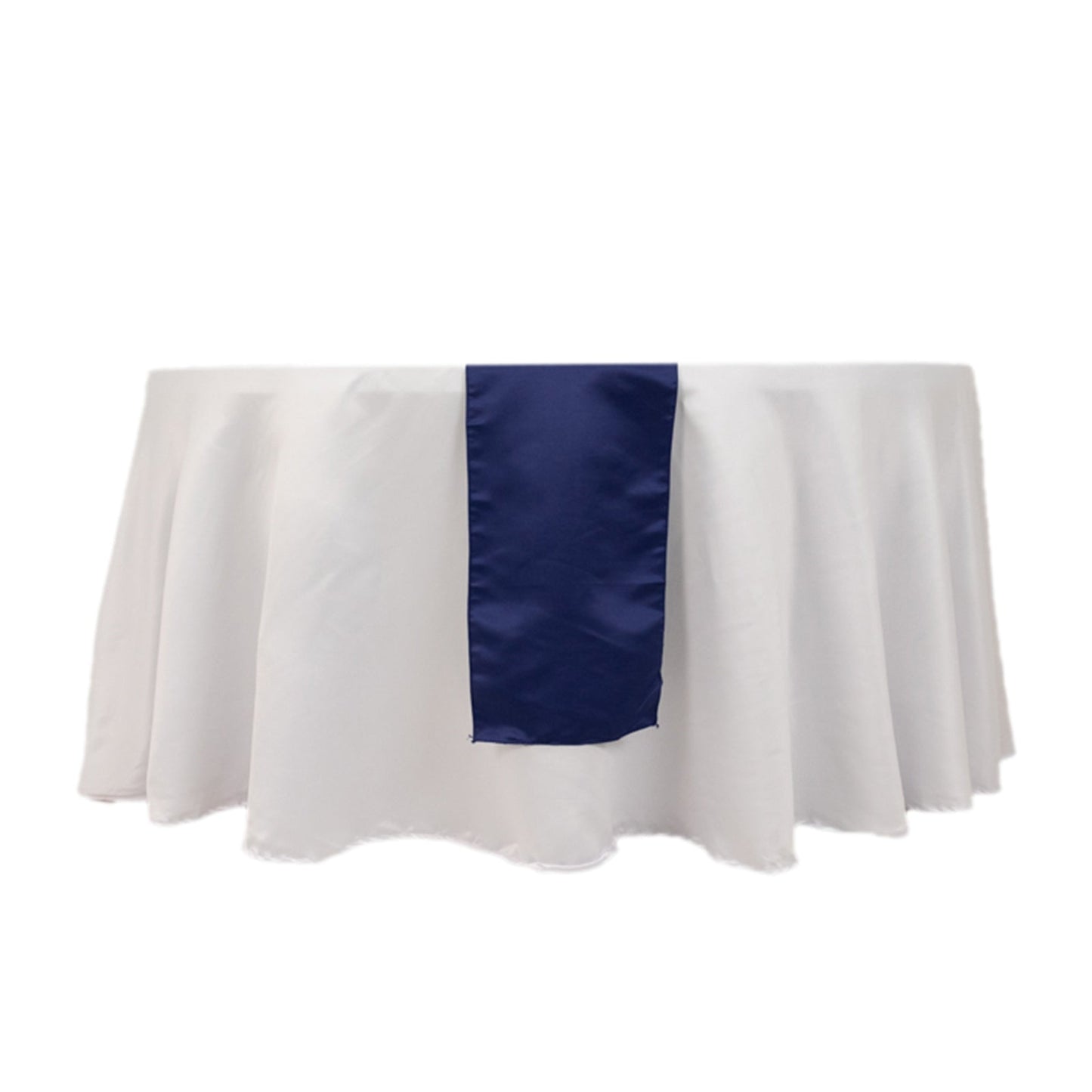 Lamour Satin 12"x108" Table Runner Navy Blue - Smooth & Lustrous Finish