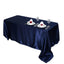 Satin Rectangular 90"x156" Tablecloth Navy Blue - Seamless Table Cover