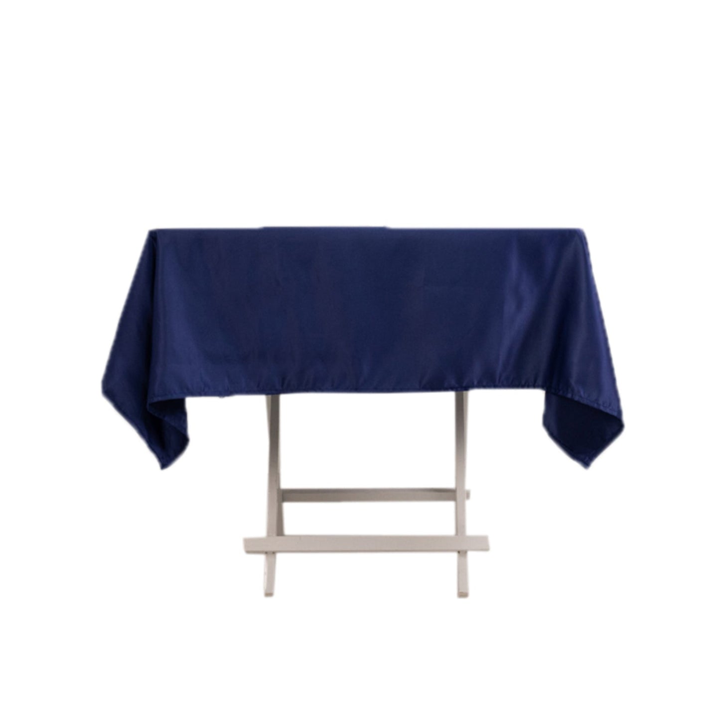 Lamour Satin 54"x54" Square Tablecloth Navy Blue - Durable & Silk-Like Table Cover