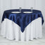 Satin 60"x60" Table Overlay Square Tablecloth Navy Blue - Smooth Silky Touch Table Cover