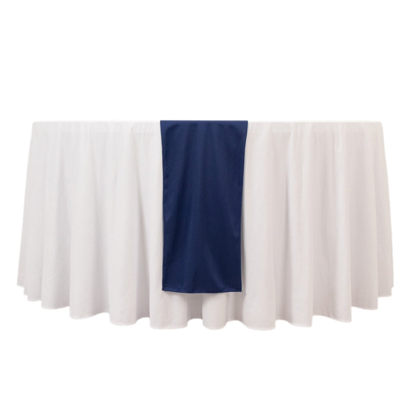 Scuba Polyester 12"x108" Table Runner Navy Blue - Wrinkle-Free Table Linen