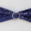 5 Pack Sequin Spandex Chair Sashes Navy Blue - Stretch Chair Bands 6"x15"
