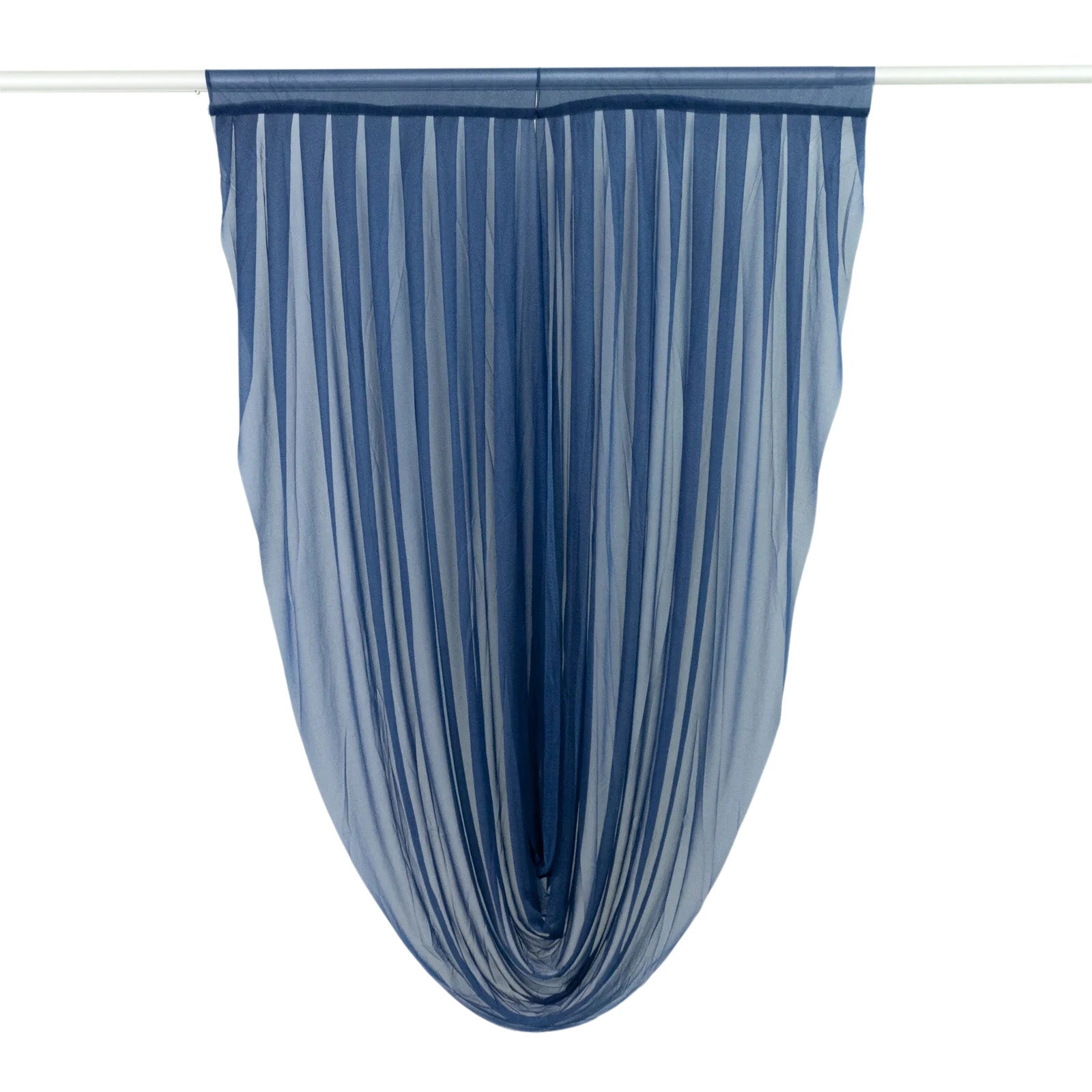 Navy Blue Sheer Chiffon Valance Curtain 4ft x 6ft â€“ Wedding Arch Drape with Rod Pocket Voile Backdrop Panel