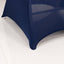 Stretch Spandex Chair Cover Navy Blue for Folding Chairs - Secure Fit Slipcover with Silver Rhinestone Buckled Sash Band