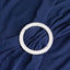 Stretch Spandex Chair Cover Navy Blue for Folding Chairs - Secure Fit Slipcover with Silver Rhinestone Buckled Sash Band