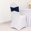 5 Pack Spandex Chair Sashes Navy Blue Ruffled Style - Wide Easy to Use Stretch Chair Bands 8"x13"