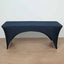 Stretch Spandex 72"x30" Rectangular Table Cover Navy Blue with Curved Open Back Design Tailored Professional Look