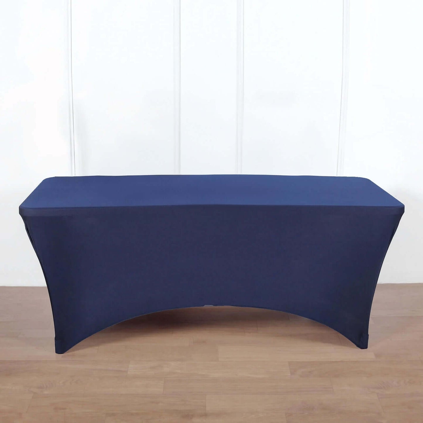 Stretch Spandex 96"x30" Rectangle Table Cover Navy Blue - Durable Form-Fitting Tablecloth