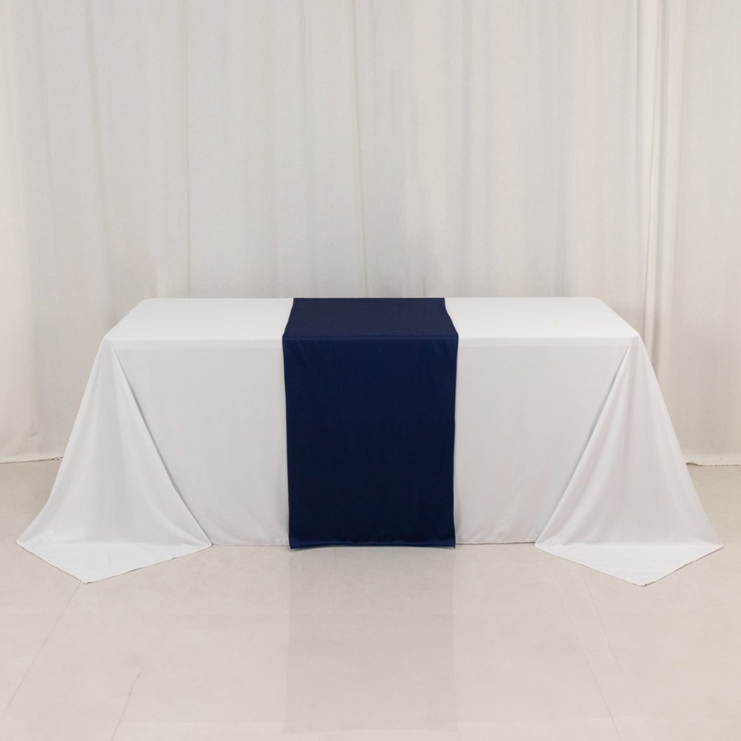 Wide Polyester 24"x72" Table Runner Navy Blue - Durable Trade Show Table Linen