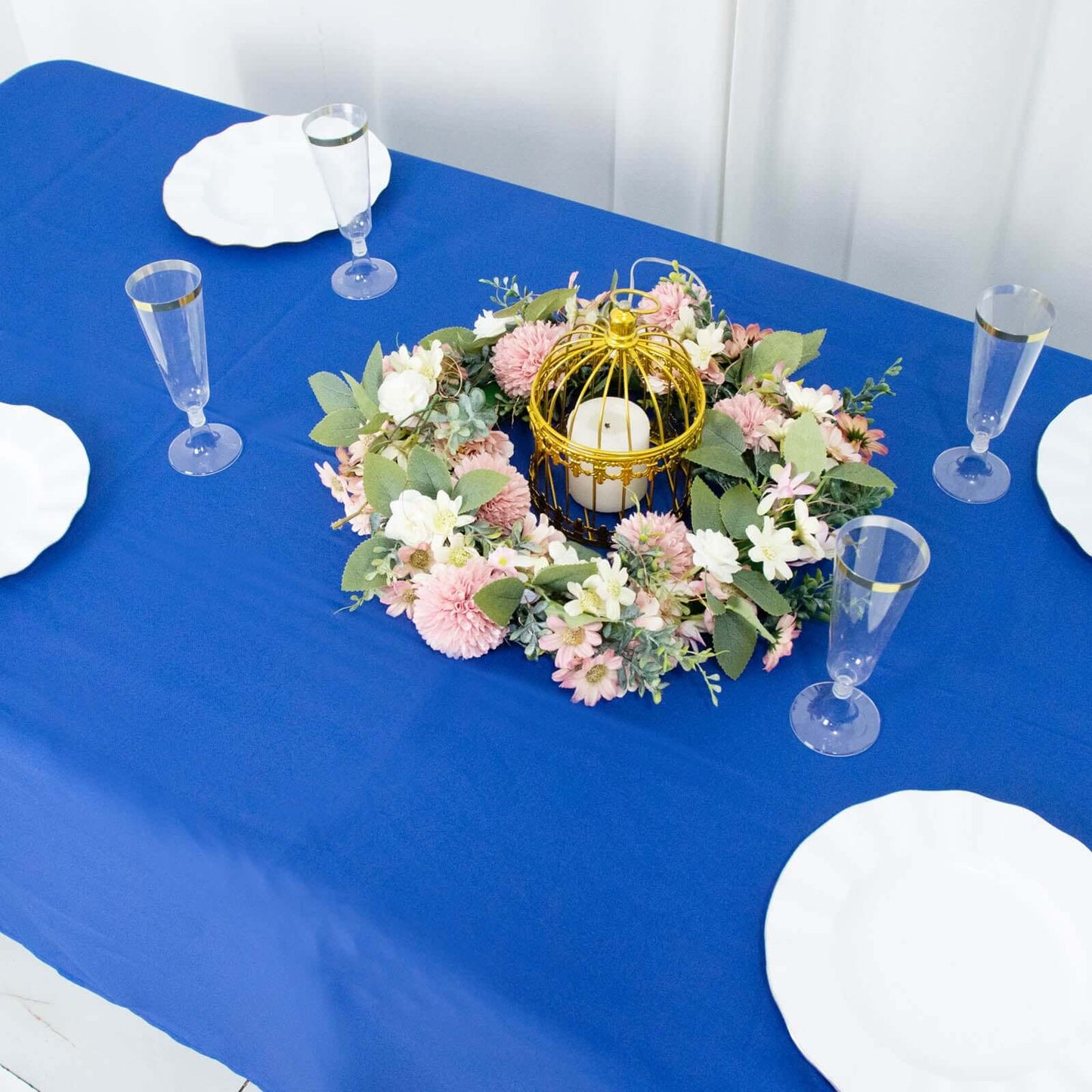 Premium Polyester 60"x102" Rectangle Tablecloth Royal Blue - Durable 220GSM Wrinkle-Resistant Table Cover