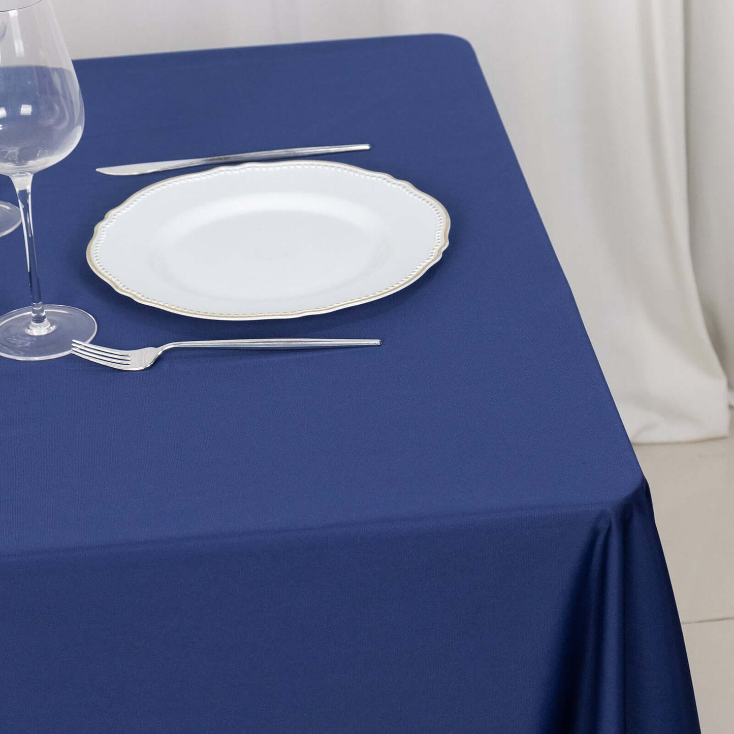 Scuba Square 70"x70" Tablecloth Navy Blue - Wrinkle Free & Stain Resistant Table Cover