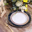 6-Pack Acrylic Round Charger Plates 13" in Navy Blue with Gold Embossed Baroque Rim, Antique Decorative Dinner Party Charger Tableware