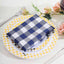 5 Pack Polyester 15"x15" Napkins Navy Blue/White Buffalo Plaid Gingham Style Cloth Napkins