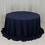 Cotton Blend 132" Round Tablecloth Navy Blue - Seamless Wrinkle-Resistant Table Cover