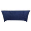 Crushed Velvet Fitted Rectangular 6ft Table Cover Navy Blue - Wrinkle-Free Stretchy Tablecloth