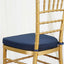 Chiavari Chair Cushion with 1.5" Thick Memory Foam and Ties Navy Blue - Stylish Removable Cover for Comfort