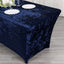 Crushed Velvet Fitted Rectangular 6ft Table Cover Navy Blue - Wrinkle-Free Stretchy Tablecloth